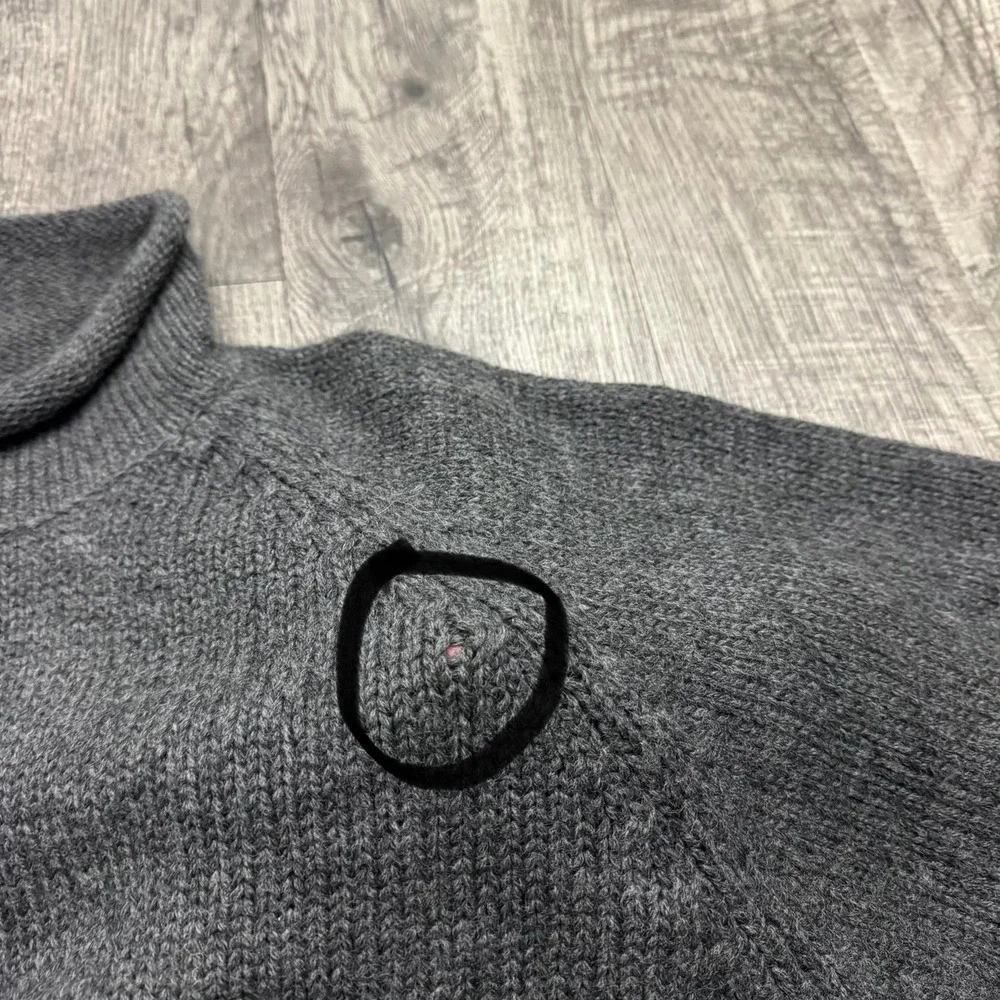 Vintage J Crew Roll Neck Sweater Oarsman Fisherman Wool Knit Pullover L